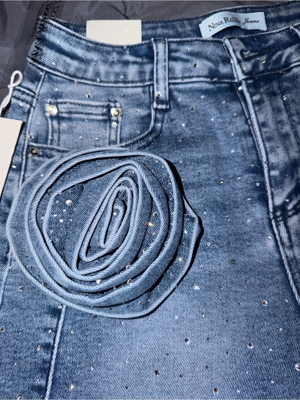 Rina Rossi Jeans Embellished Blue Denim - Picture 8 of 9